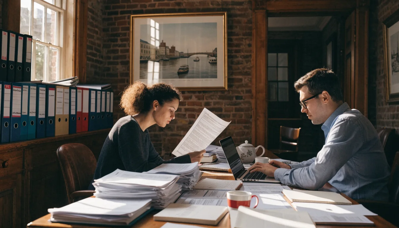 Editorial team reviewing UK gambling regulations in a London office